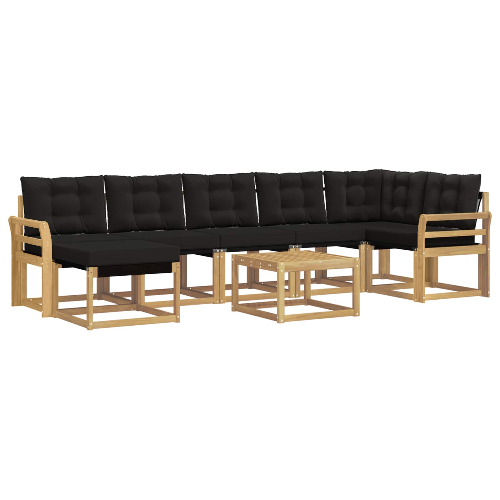 Set vanjskih sofa 8 kom. Bijela i crna