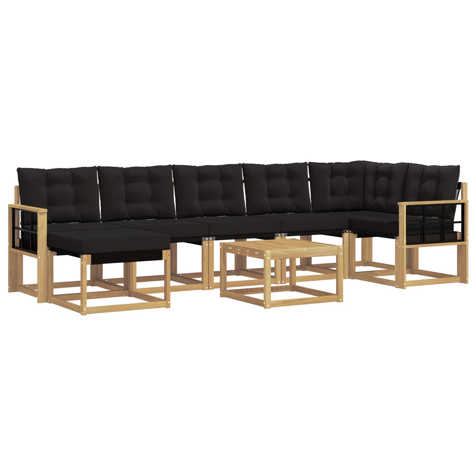 Set vanjskih sofa 8 kom. Bijela i crna