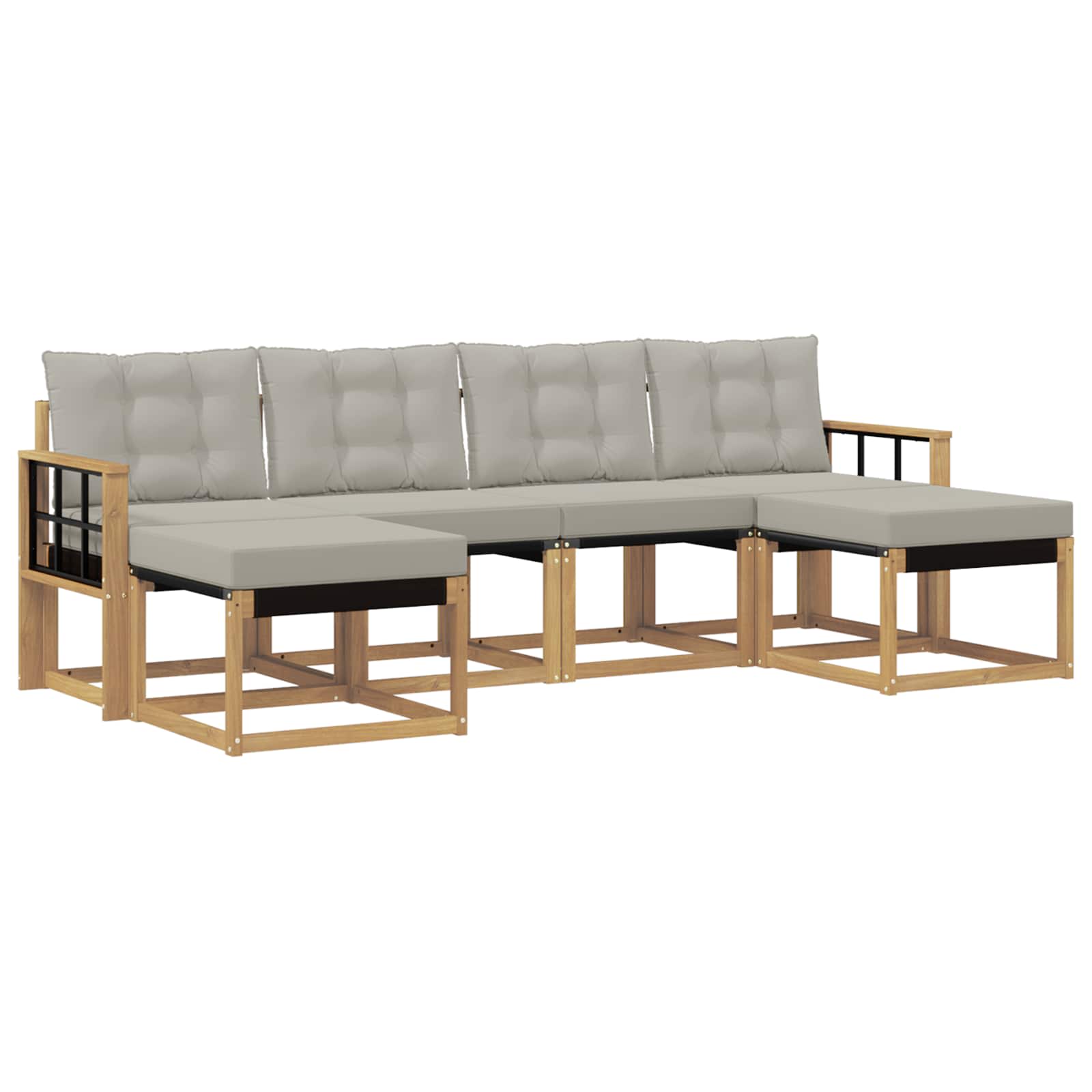 Set vanjskih sofa 6 pcs Bijela i svjetlosiva