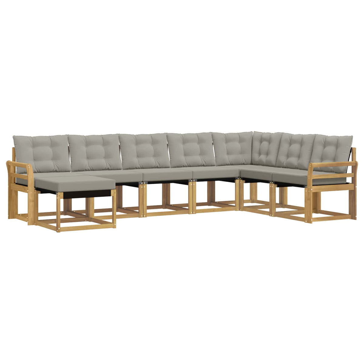 Set vanjskih sofa s jastukom 8 pcs Bijela i svjetlosiva