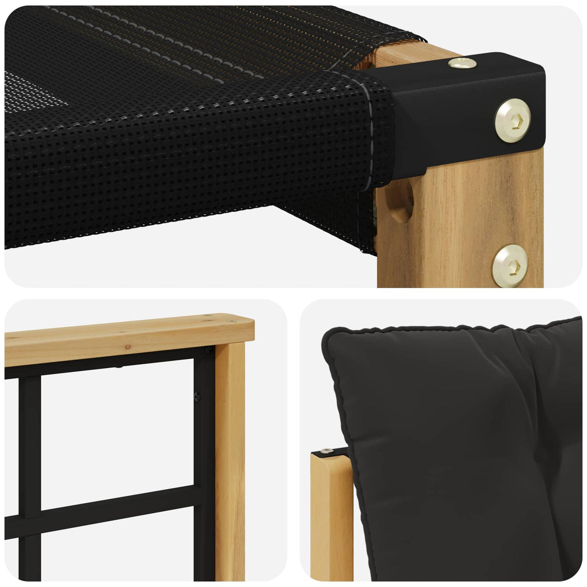 Set vanjskih sofa 8 kom. Bijela i crna Smeđa 306 x 187,5 x 73 cm