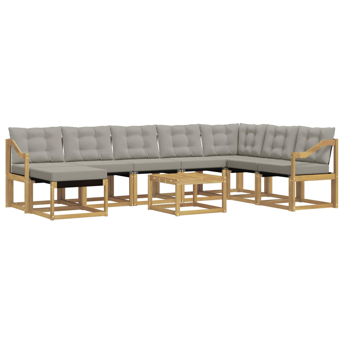 Set vanjskih sofa 9 kom. Bijela i svjetlosiva