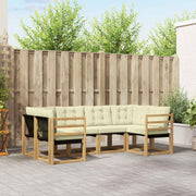 Set vanjskih sofa 6 kom. Bijela i krem Smeđa 245 x 126,5 x 73 cm