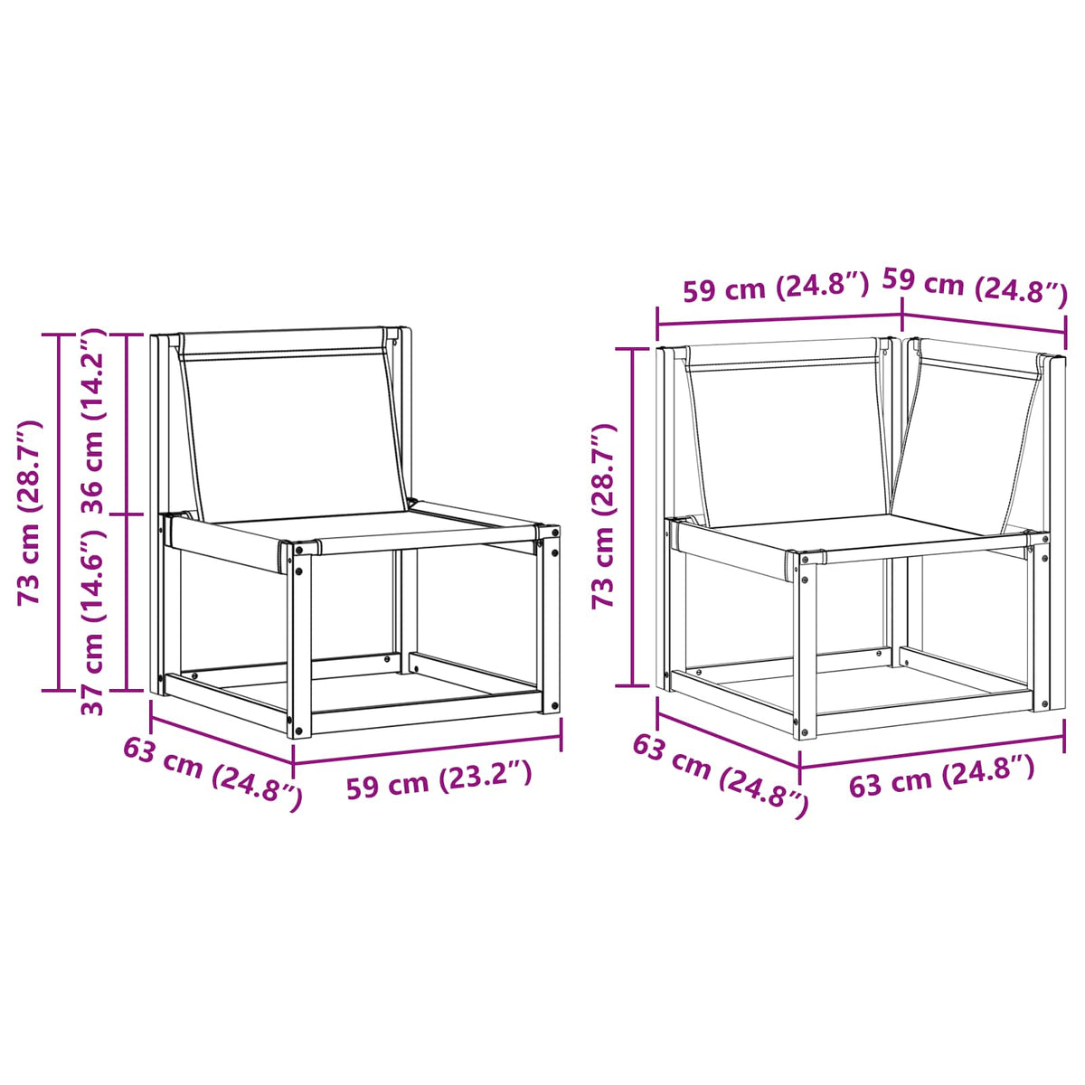 Set vanjskih sofa 7 kom. Bijela i crna Smeđa 304 x 126,5 x 73 cm