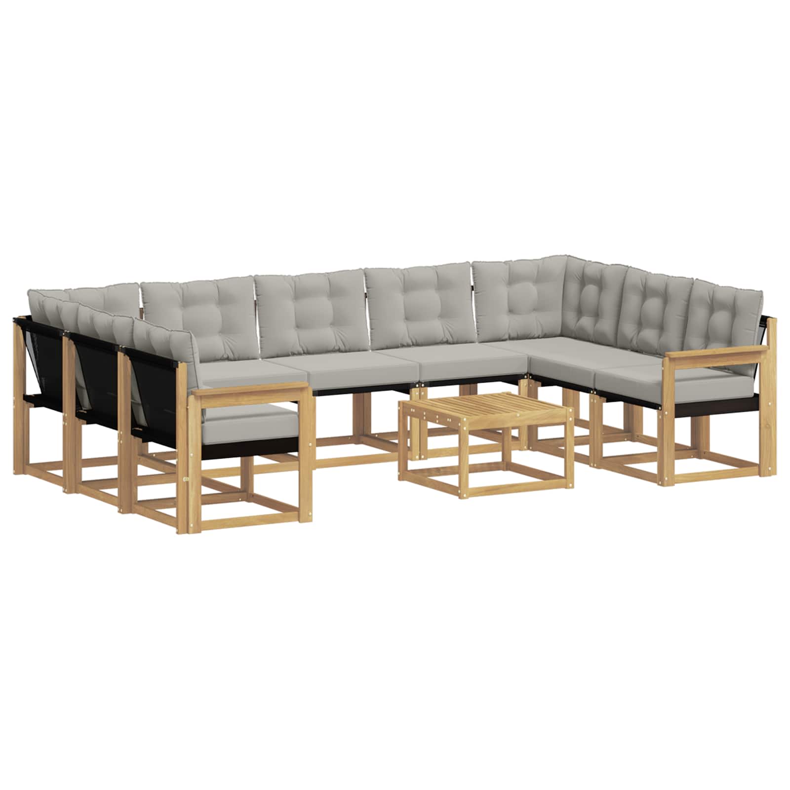 Set vanjskih sofa s jastukom 10 pcs Bijela i svjetlosiva