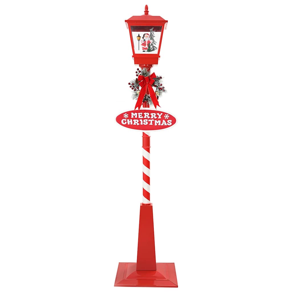 Božićna ulična lampa s lampionom Crvena 40,5x40,5x180cm