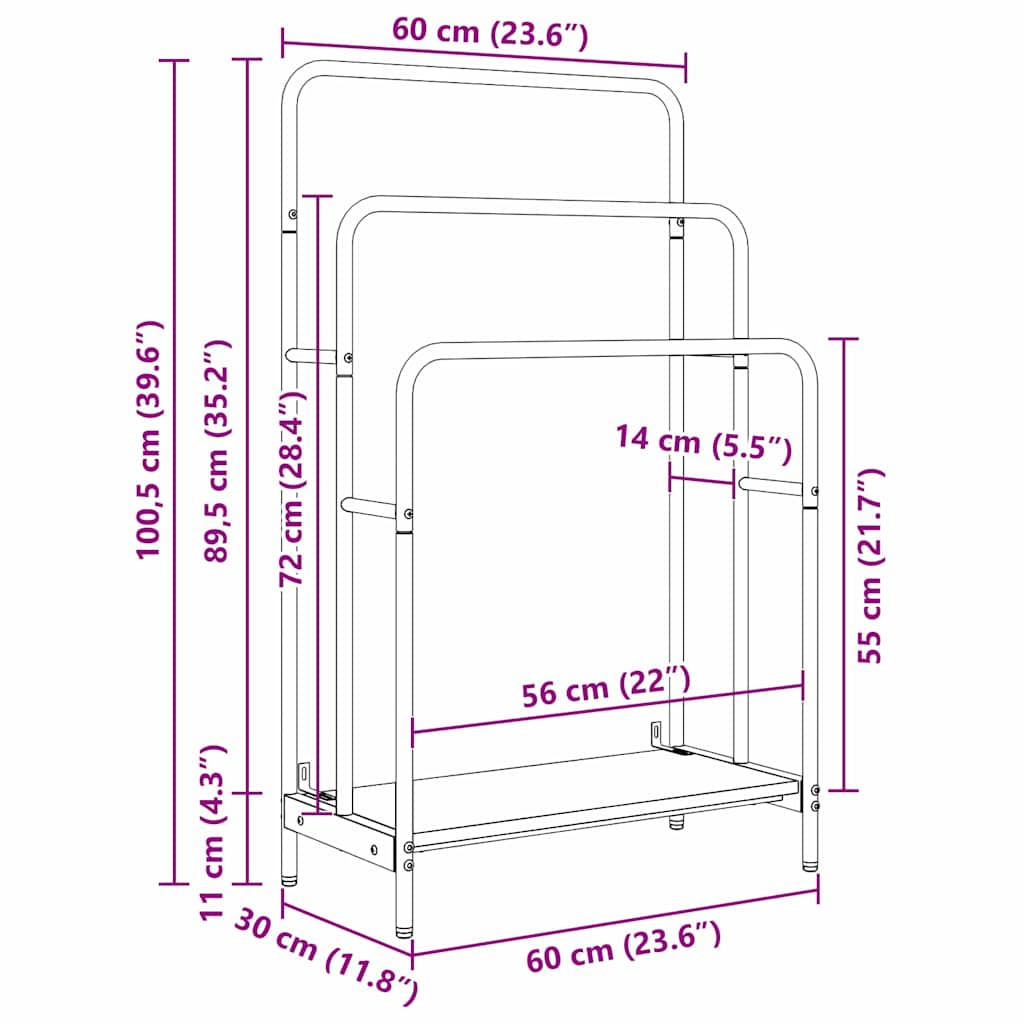 Stalak za odjeću s policom Sonoma hrast 60 x 30 x 100,5 cm