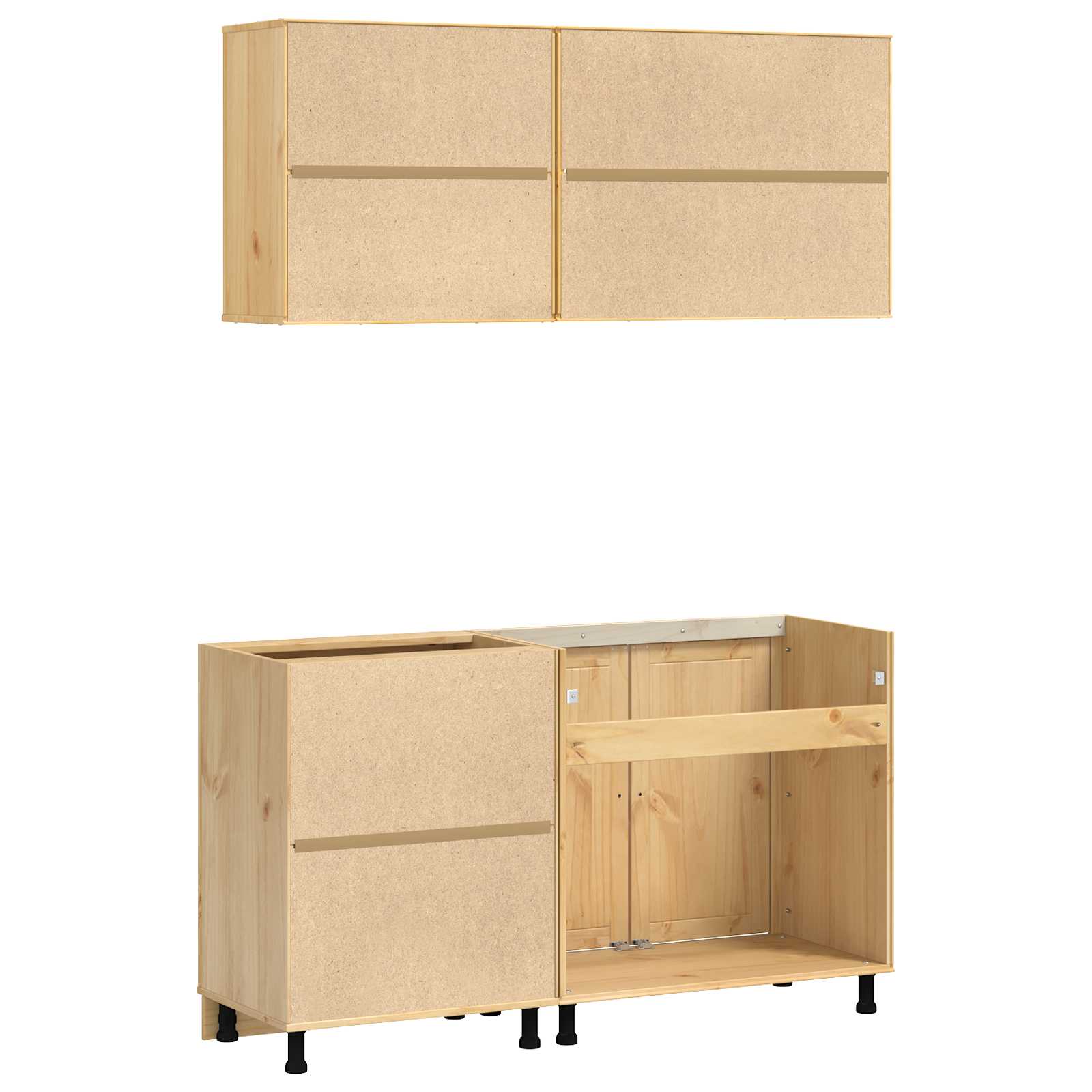 Cabinet s policom SKI 4 pcs Medeno Smeđa Čvrsto borovo drvo