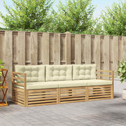 Set vanjskih sofa 3 kom. Bijela i krem Poliester