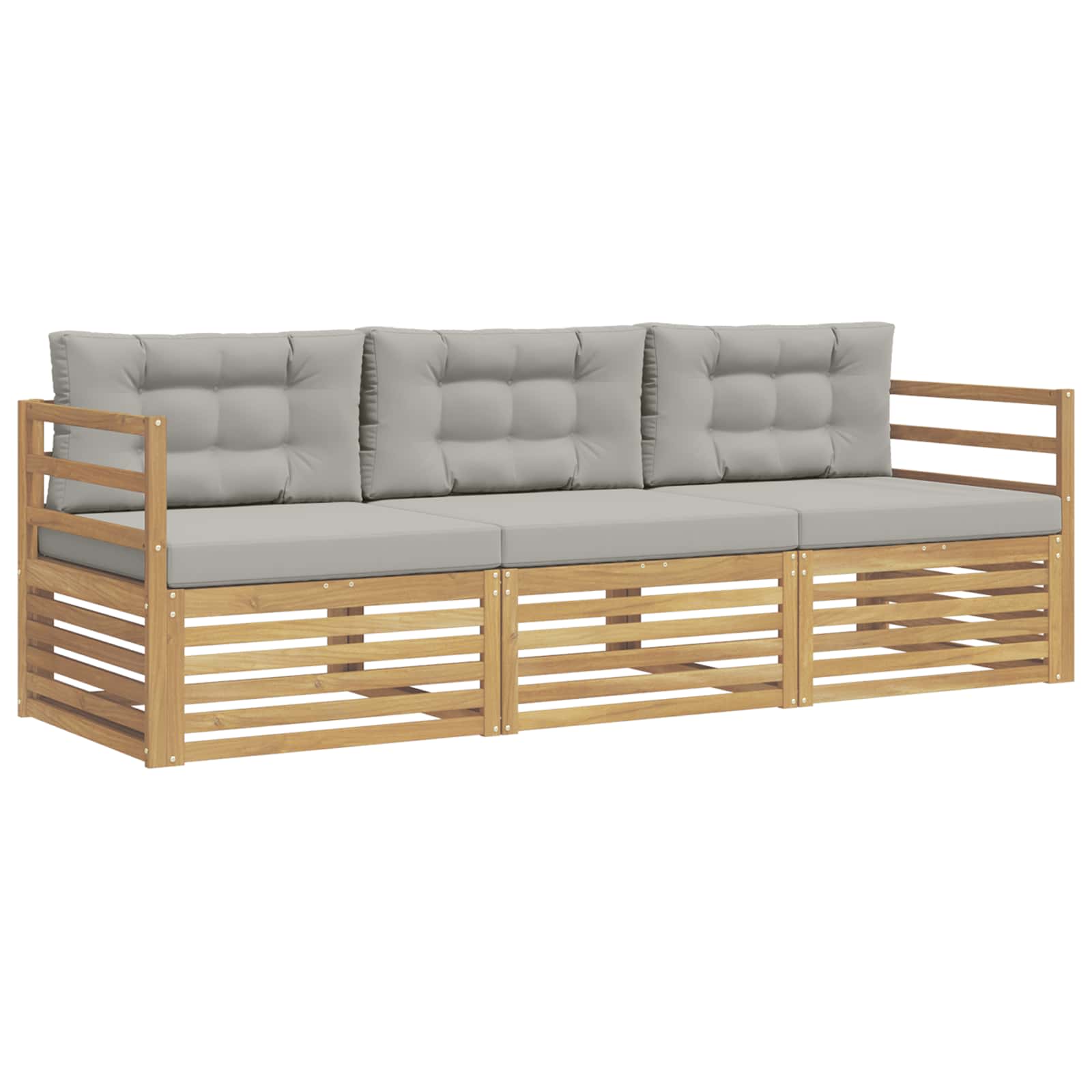 Set vanjskih sofa 3 pcs Bijela i svjetlosiva Poliester