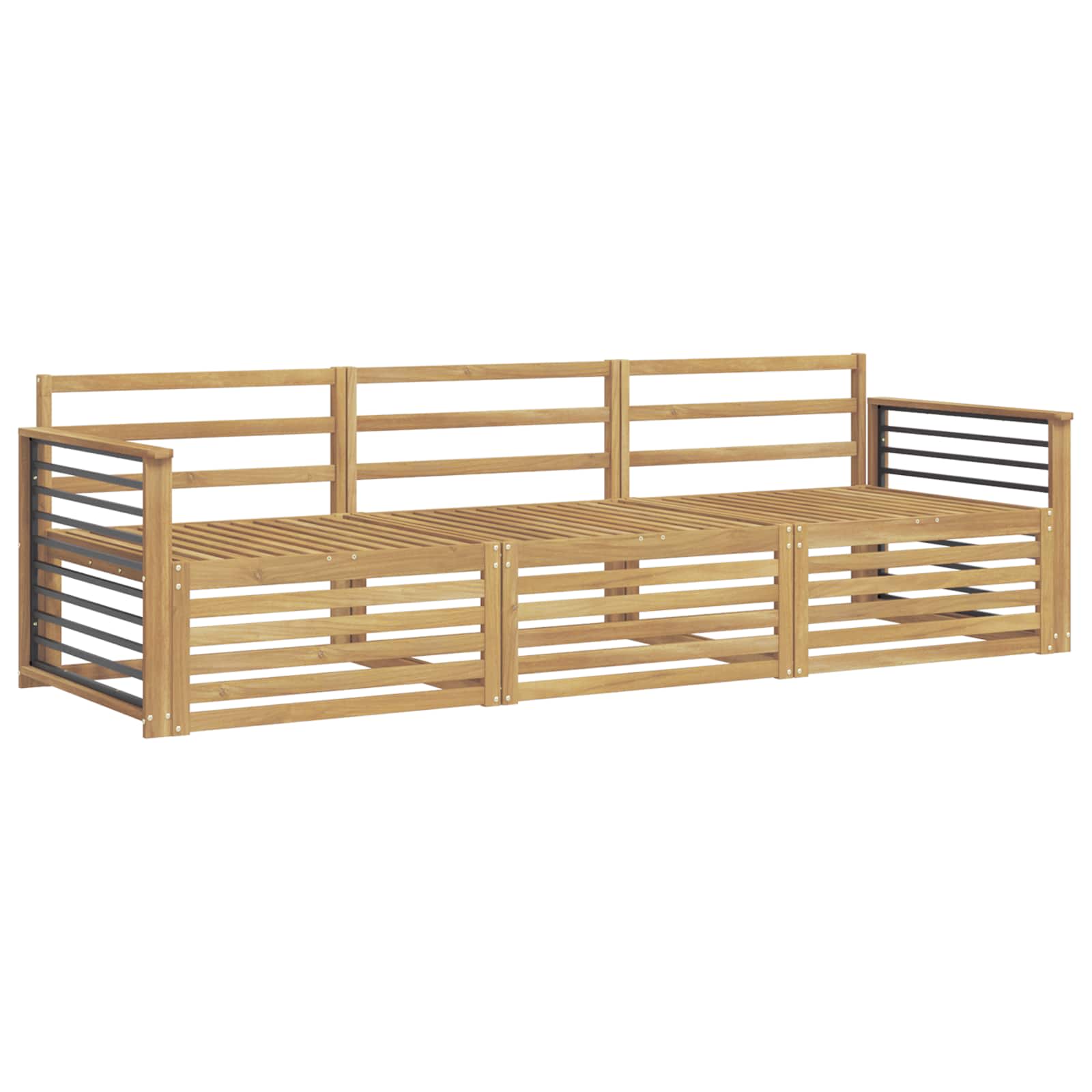 Set vanjskih sofa 3 pcs Bijela Čvrsto drvo akacije