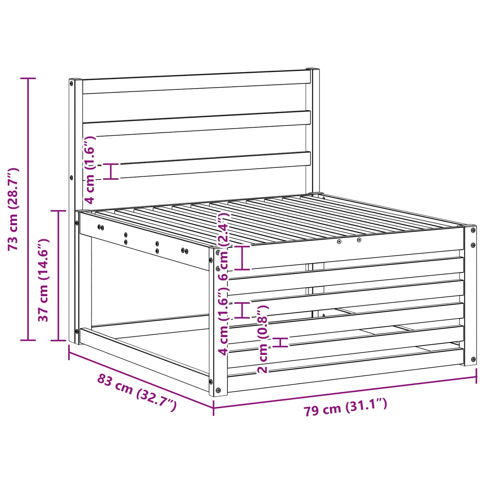 Set vanjskih sofa 3 pcs Bijela Čvrsto drvo akacije