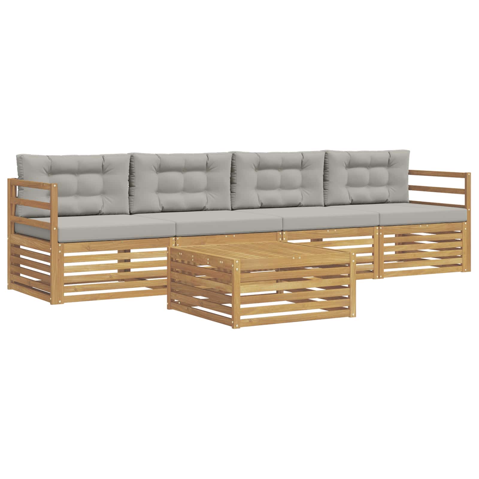 Set vanjskih sofa 5 kom. Bijela i svjetlosiva