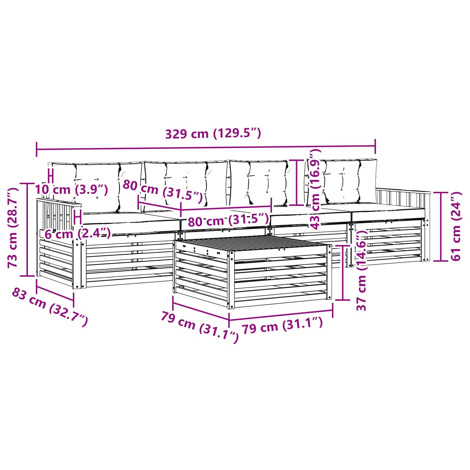 Set vanjskih sofa 5 kom. Bijela i svjetlosiva