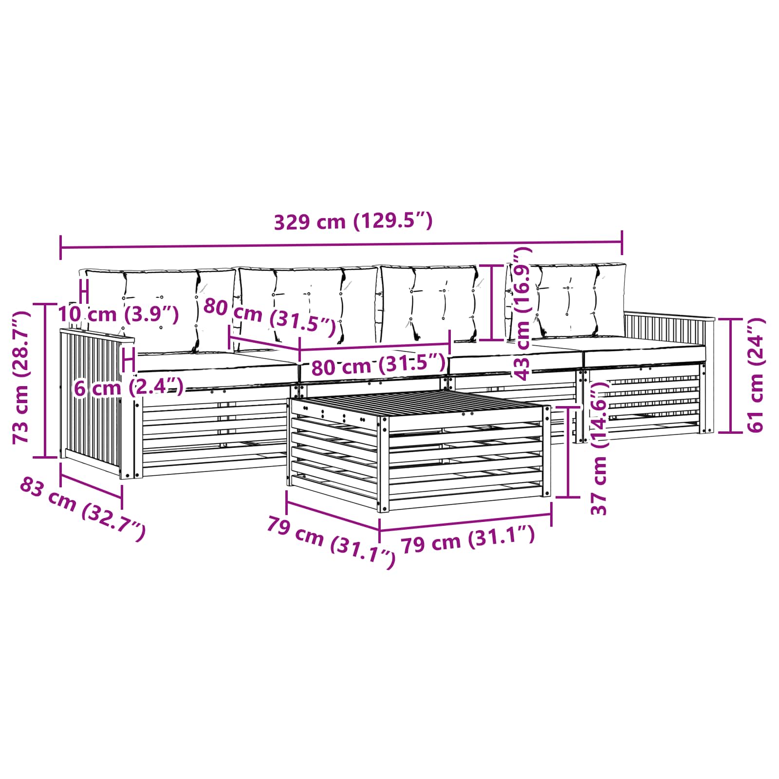 Set vanjskih sofa 5 kom. Bijela i svjetlosiva
