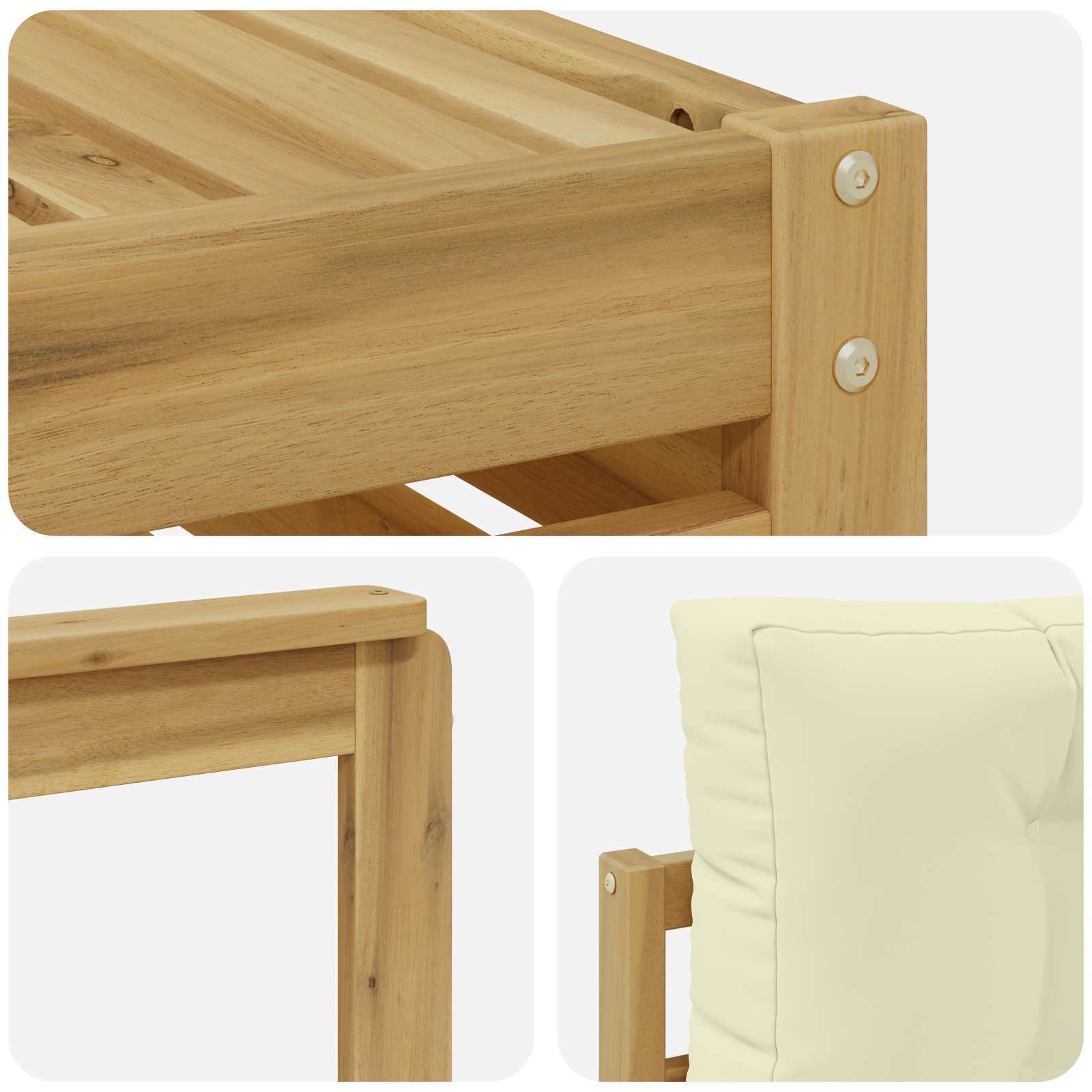 Set vanjskih sofa 6 pcs Bijela i krem