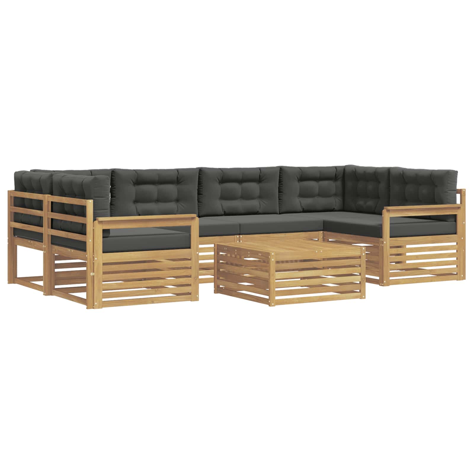 Set vanjskih sofa s jastukom 7 pcs Bijela i antracit Poliester