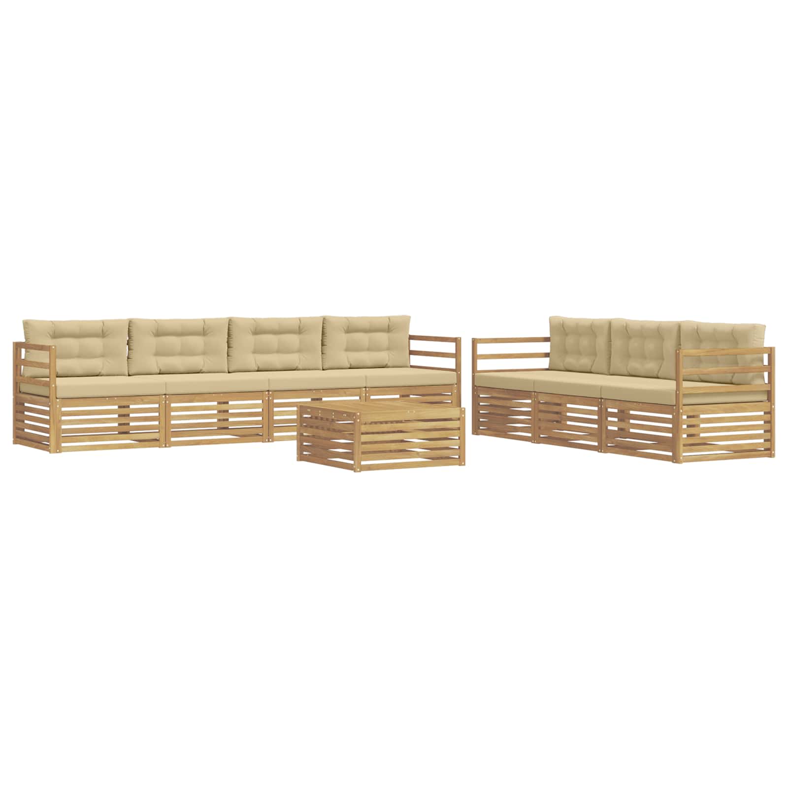 Set vanjskih sofa 8 kom. Bijela i bež Poliester