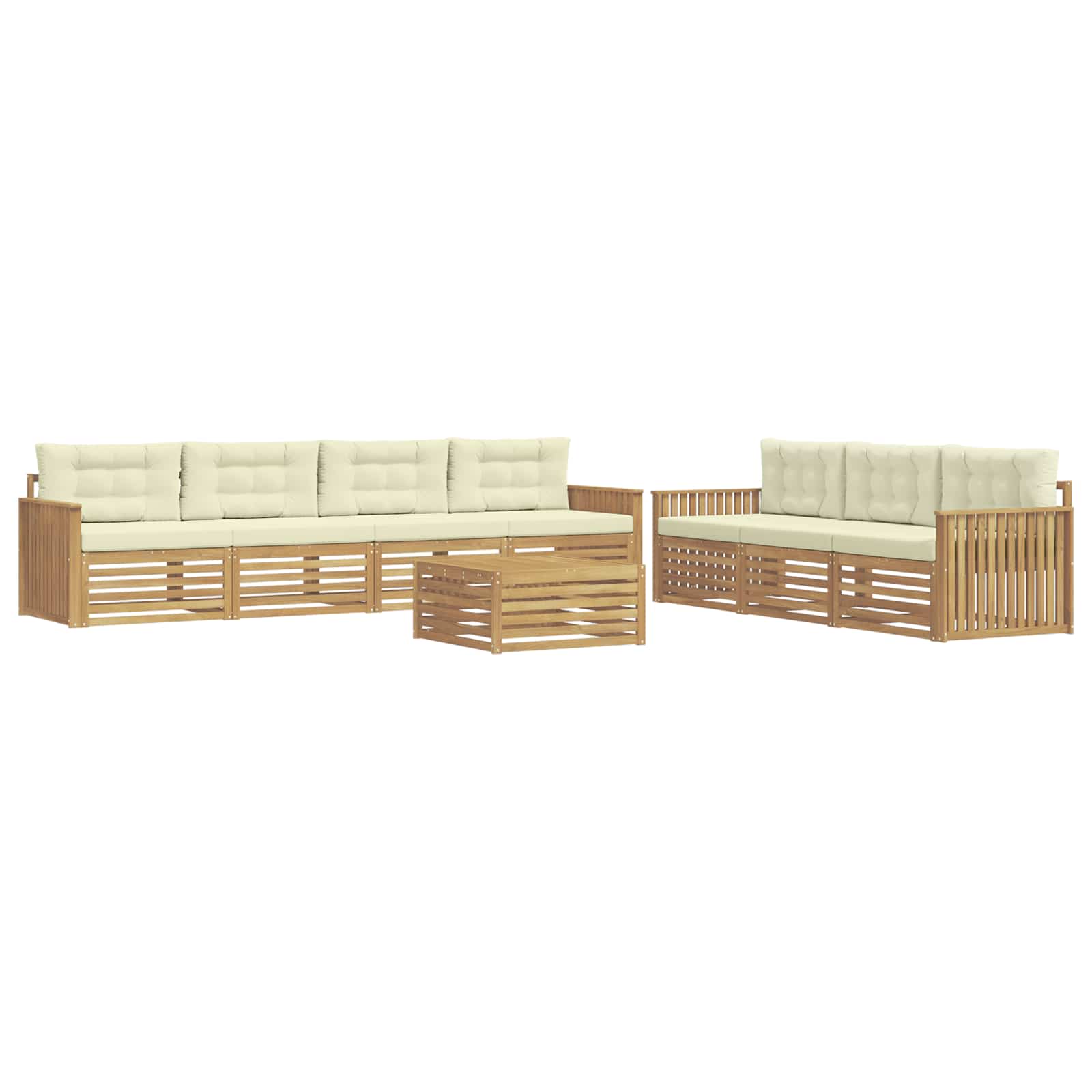 Set vanjskih sofa 8 kom. Bijela i krem