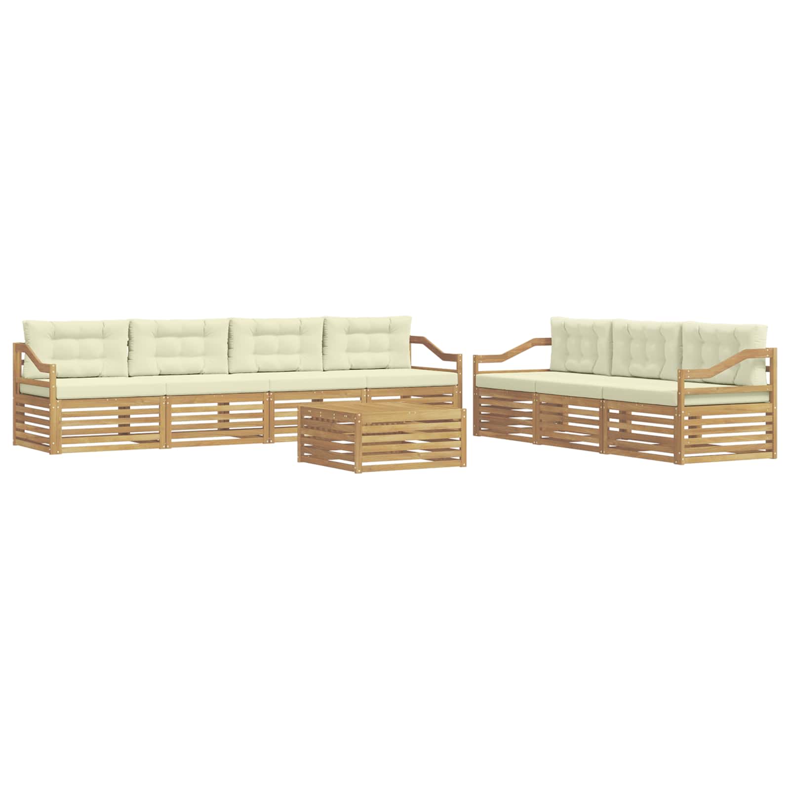 Set vanjskih sofa 8 pcs Bijela i krem 79 x 79 x 37 cm Poliester
