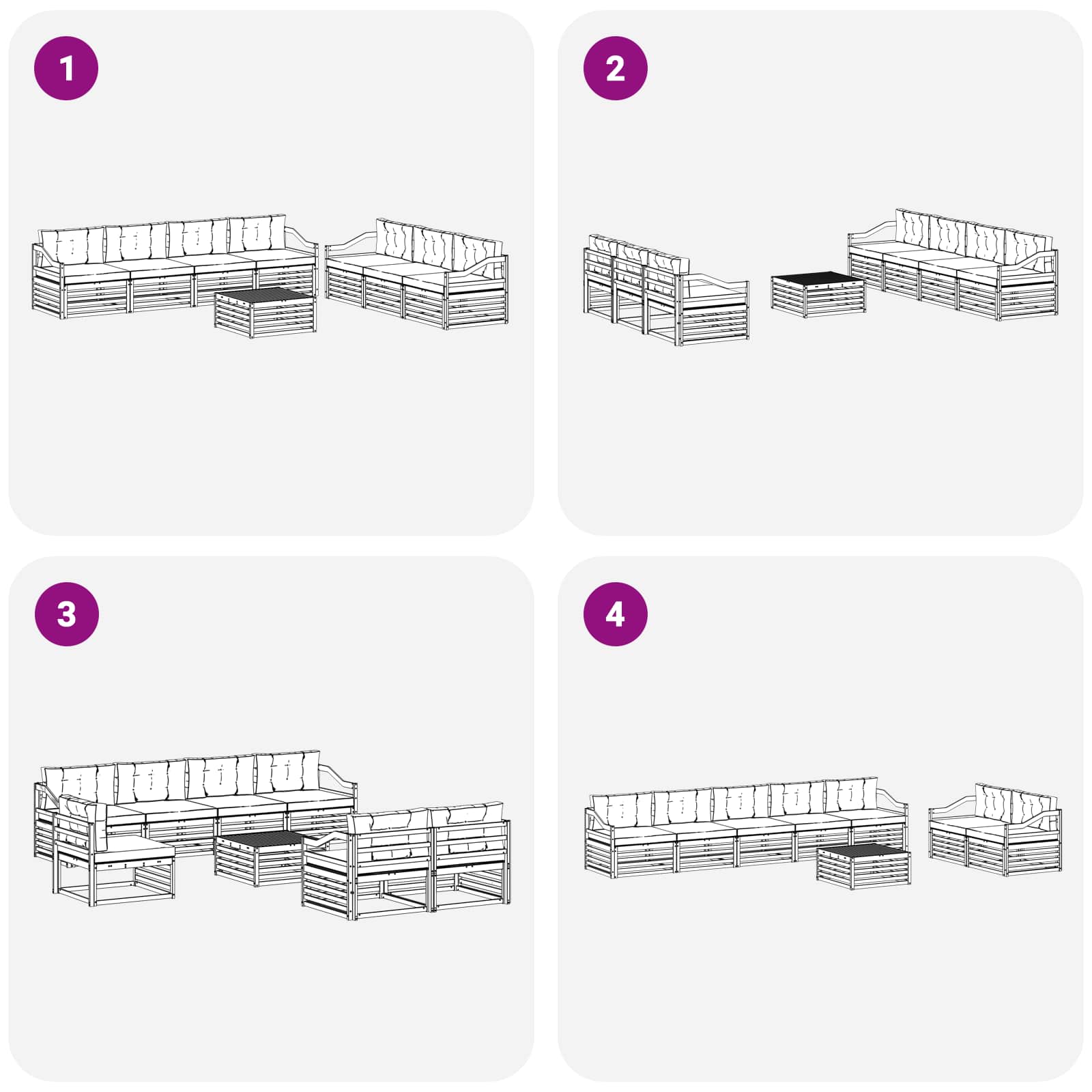 Set vanjskih sofa 8 pcs Bijela i bež 79 x 79 x 37 cm Poliester