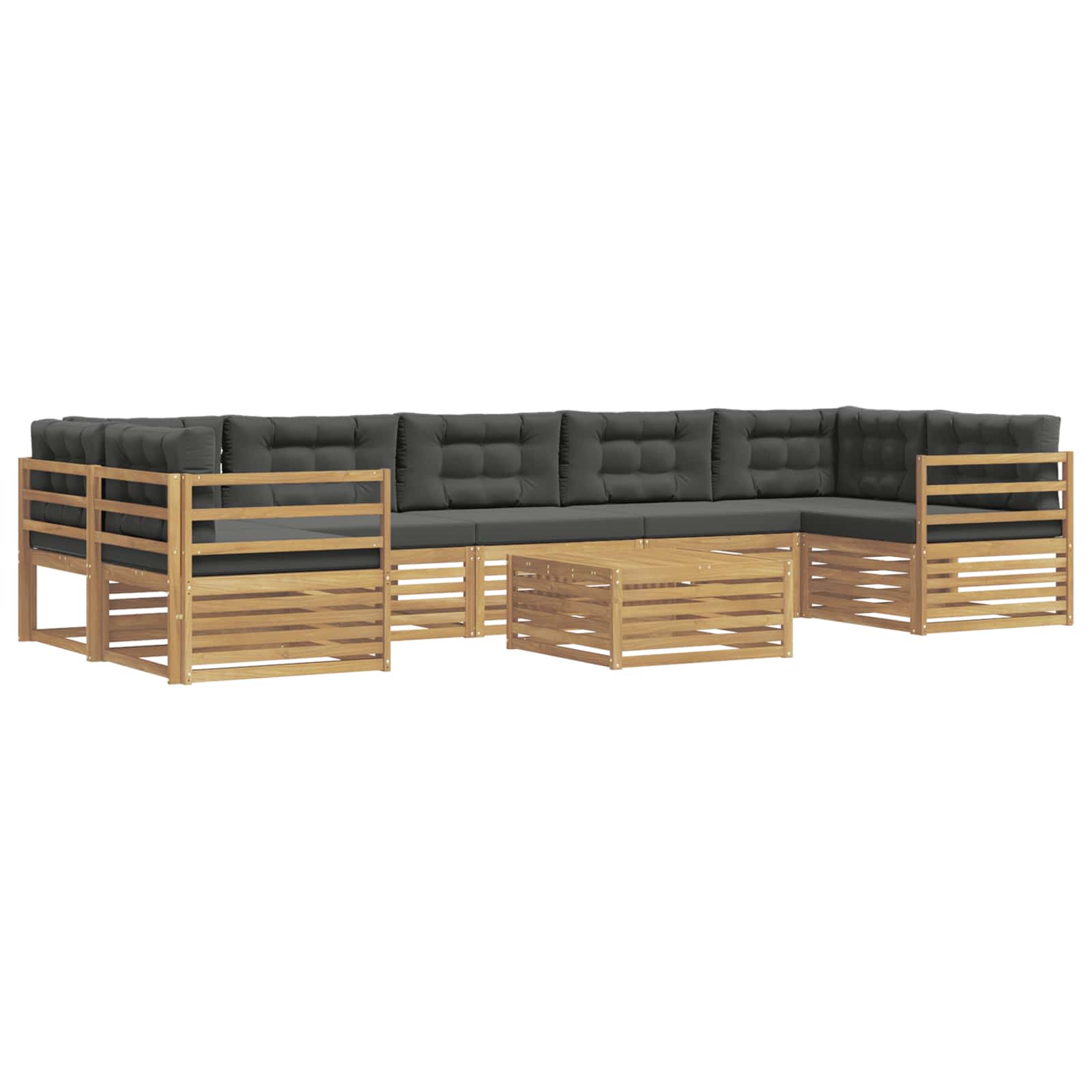 Set vanjskih sofa 8 kom. Bijela i antracit Čvrsto drvo akacije