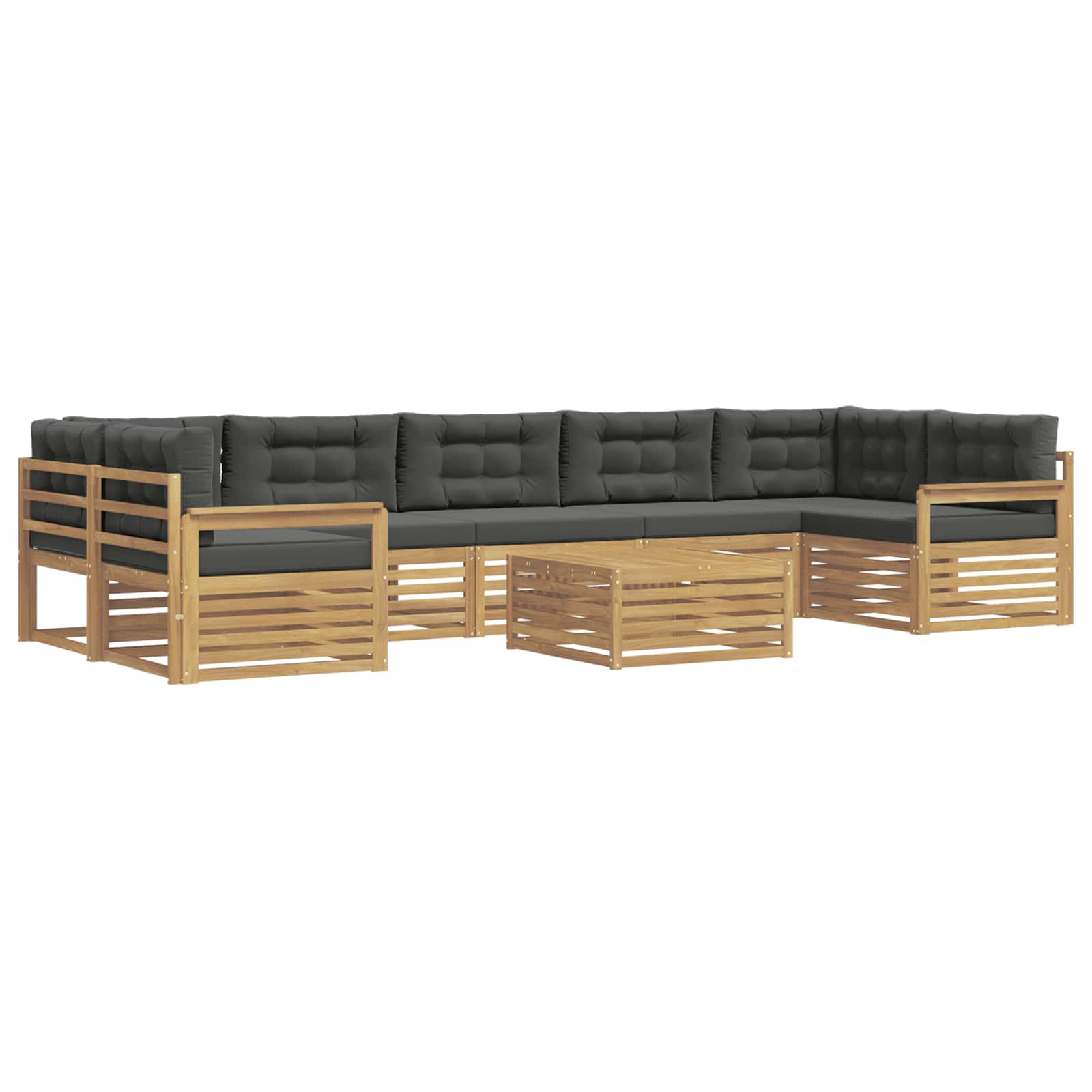 Set vanjskih sofa 8 kom. Bijela i antracit Čvrsto drvo akacije
