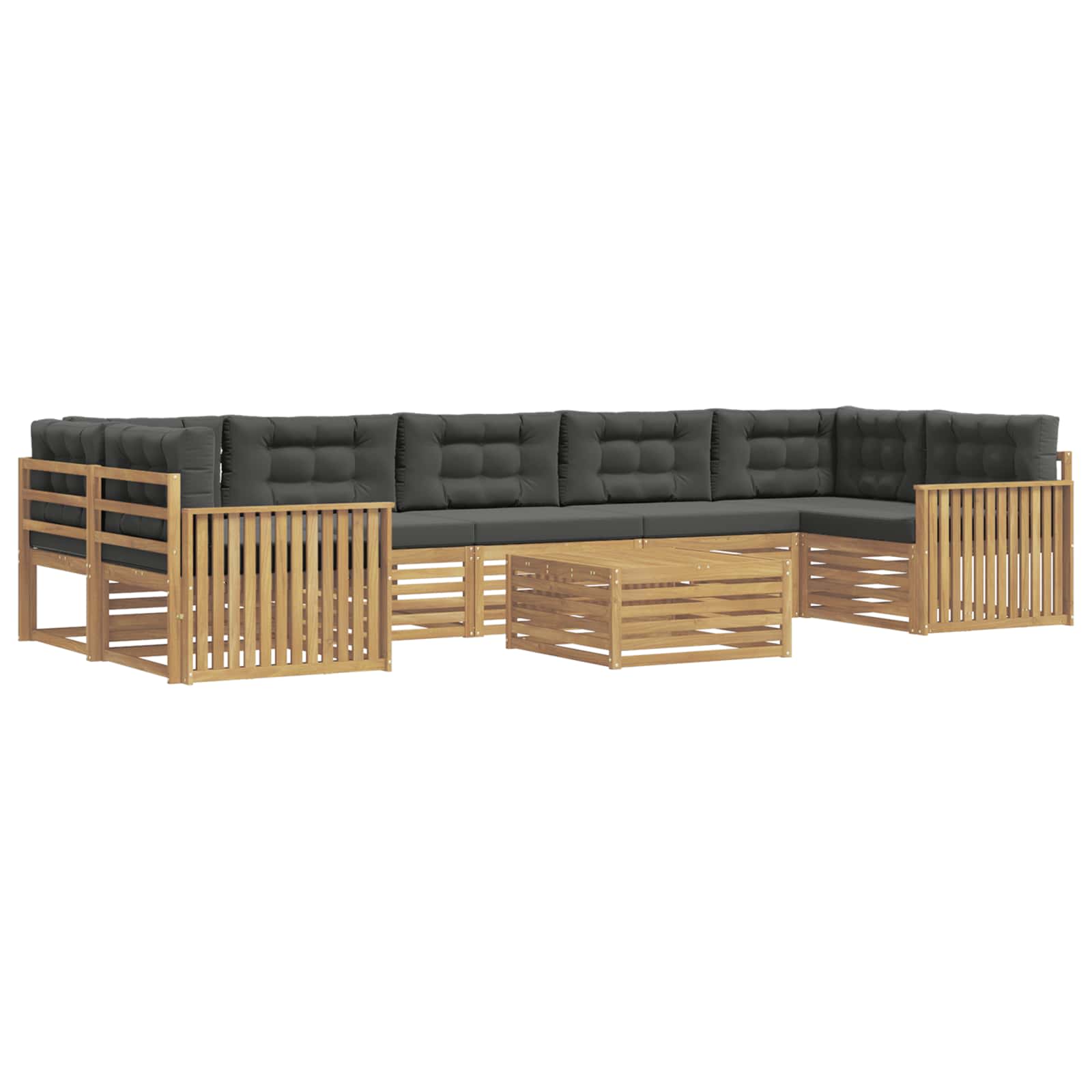 Set vanjskih sofa 8 kom. Bijela i antracit Čvrsto drvo akacije