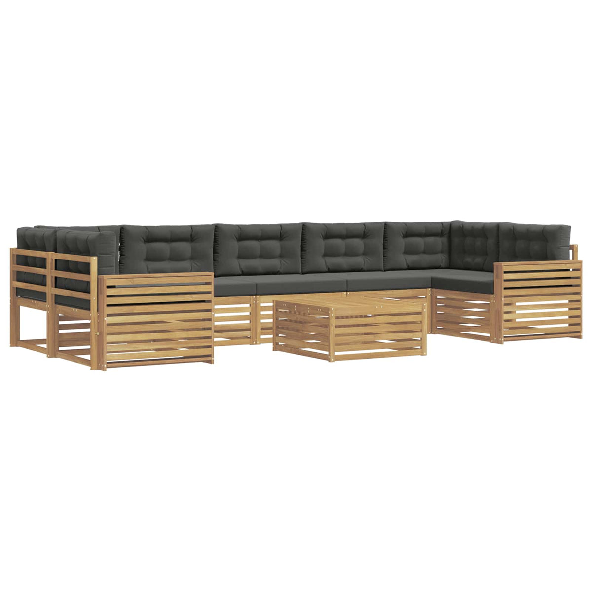 Set vanjskih sofa 8 kom. Bijela i antracit Čvrsto drvo akacije