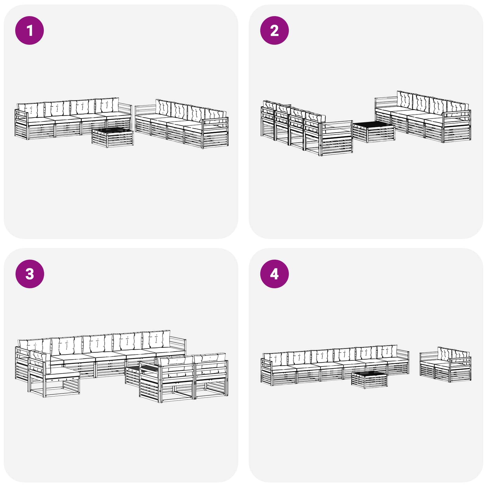 Set vanjskih sofa s jastukom 9 pcs Bijela i antracit Poliester