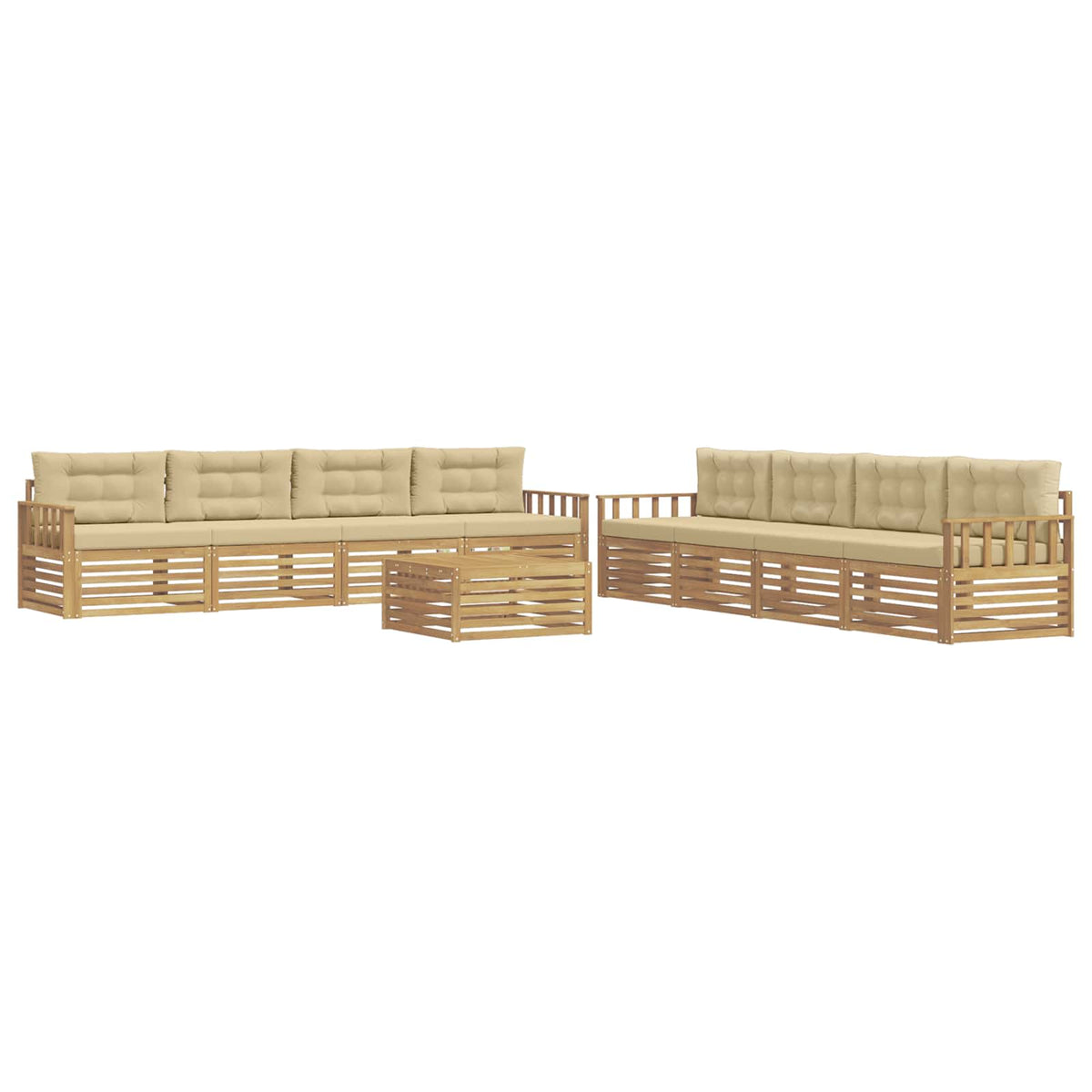 Set vanjskih sofa 9 kom. Bijela i bež Poliester 79 x 79 x 37 cm