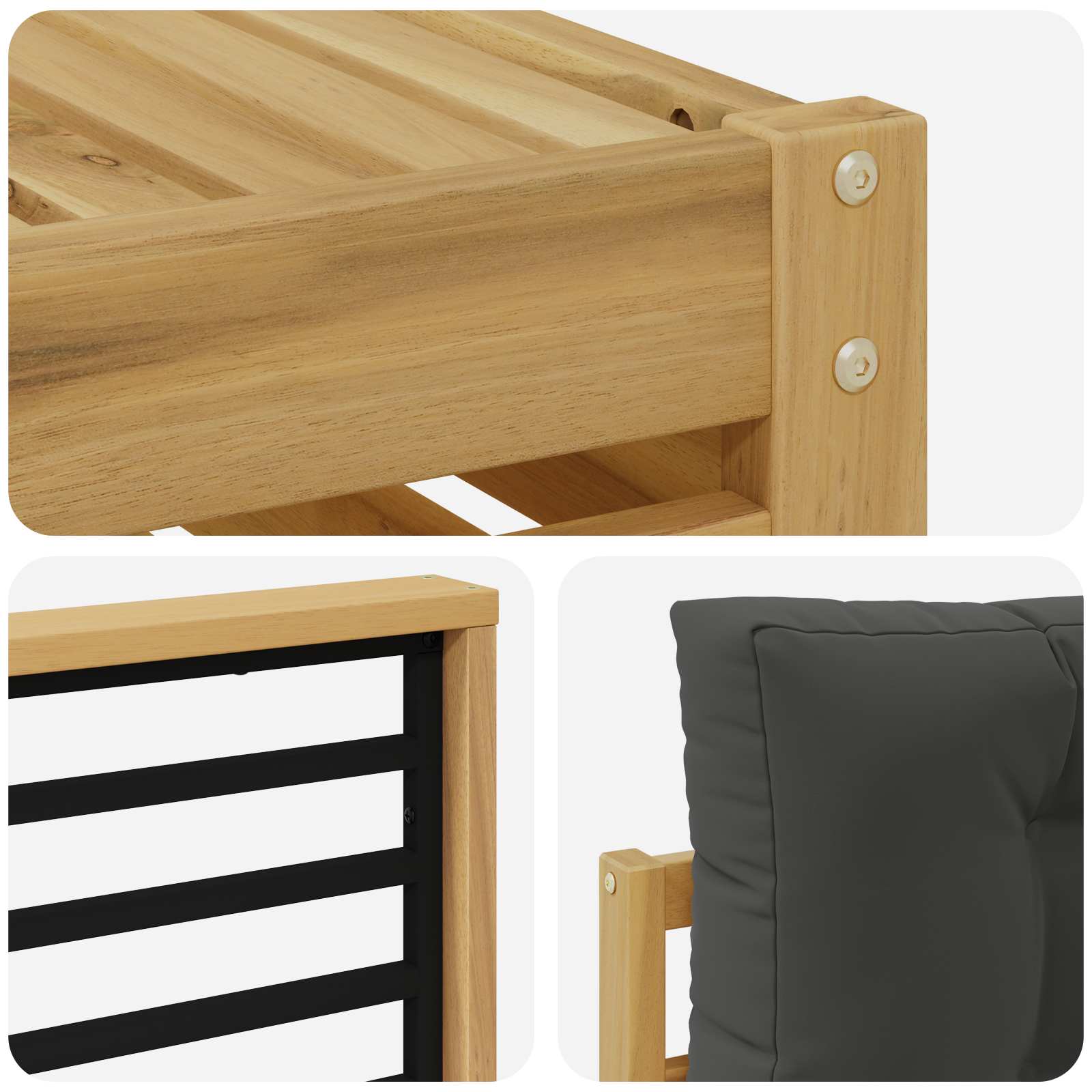 Set vanjskih sofa s jastukom 9 pcs Bijela i antracit Poliester