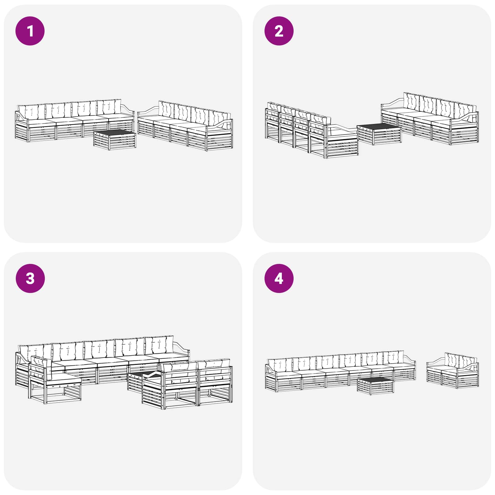 Set vanjskih sofa s jastukom 9 pcs Bijela i antracit Poliester
