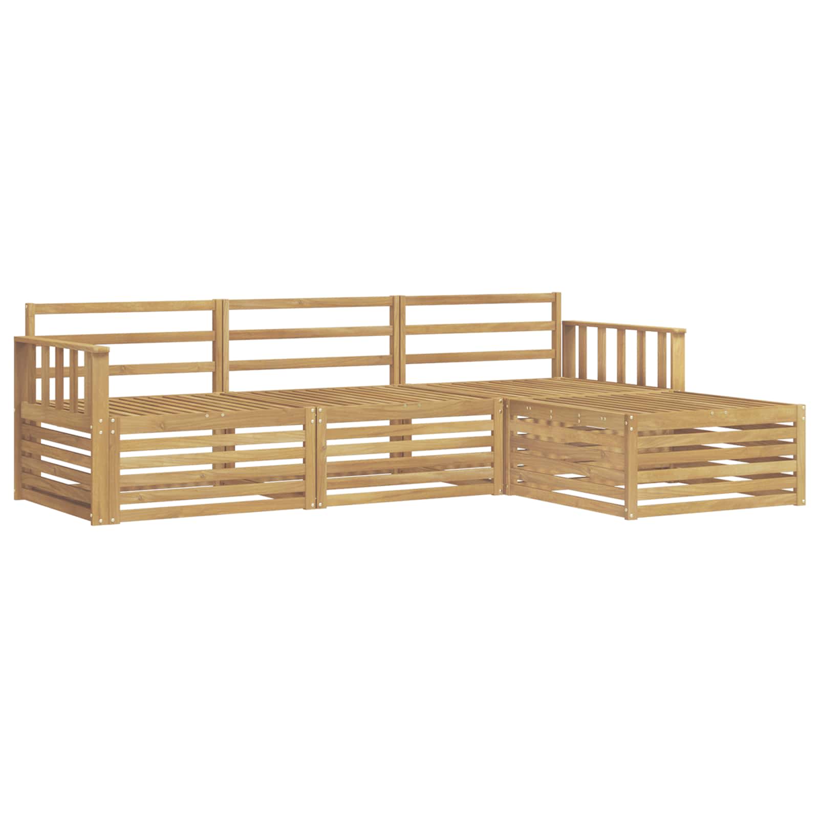 Set vanjskih sofa 4 pcs Bijela Čvrsto drvo akacije