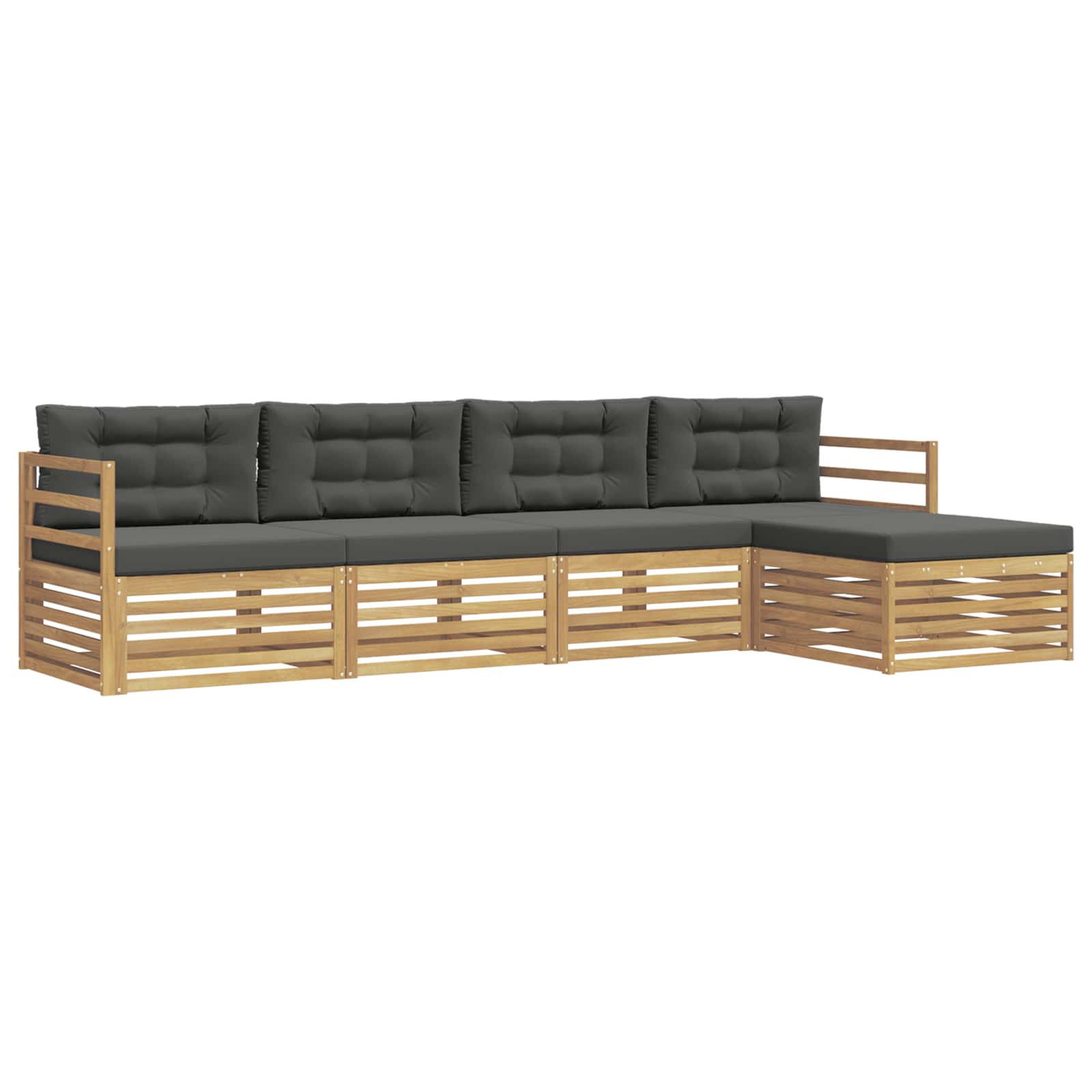 Set vanjskih sofa s jastukom 5 pcs Bijela i antracit Poliester