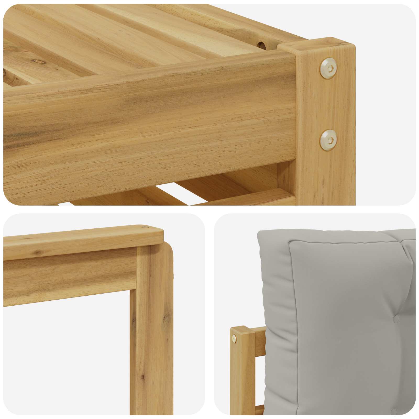 Set vanjskih sofa 5 pcs Bijela i svjetlosiva Poliester