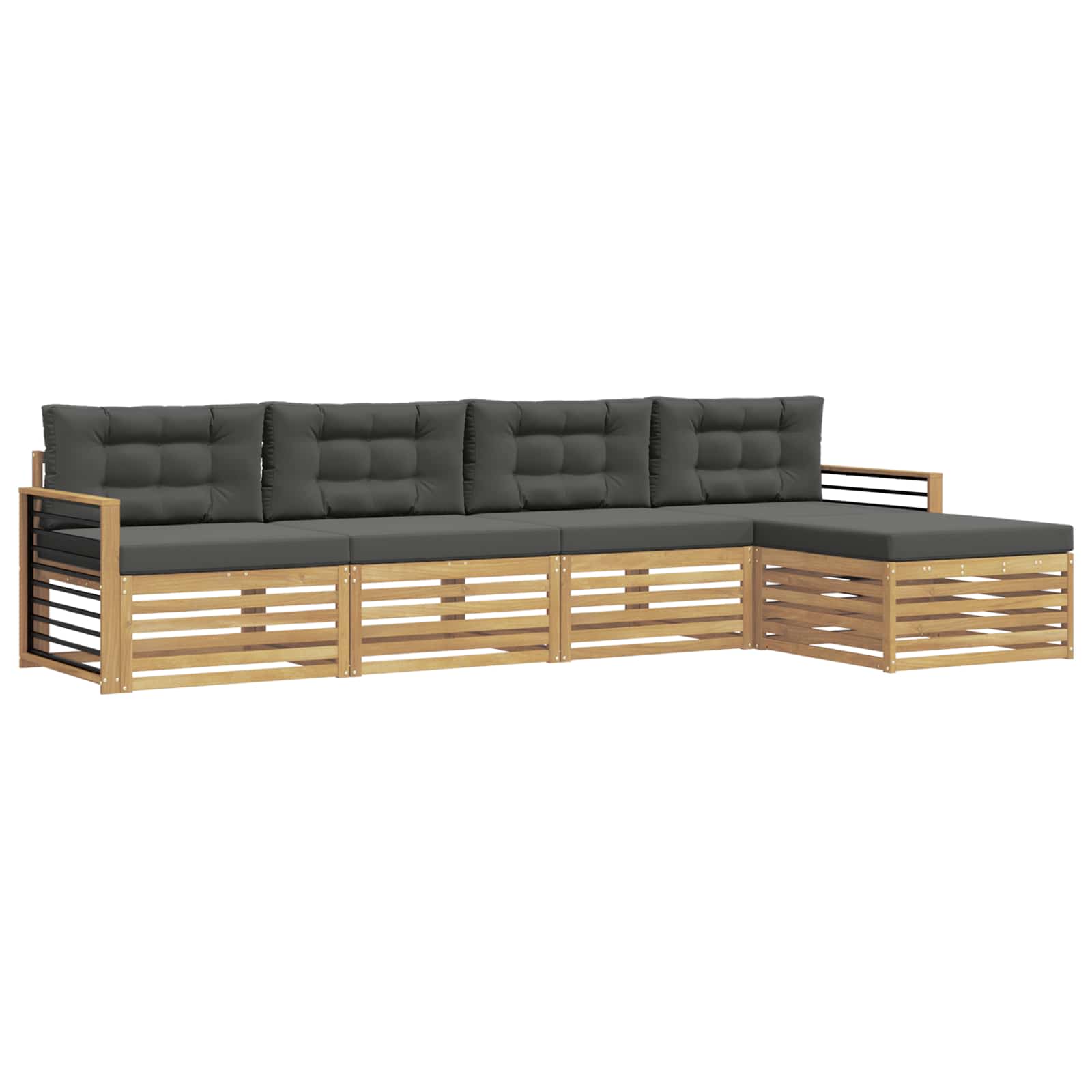 Set vanjskih sofa s jastukom 5 pcs Bijela i antracit Poliester