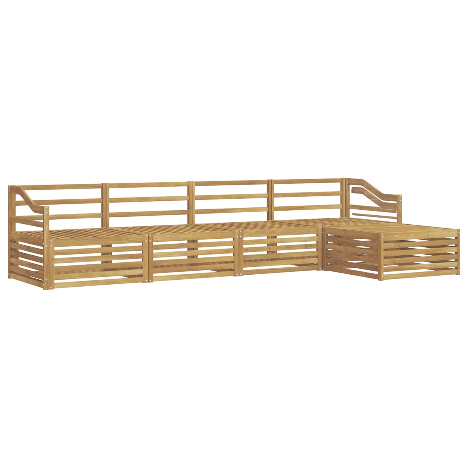 Set vanjskih sofa 5 pcs Bijela Čvrsto drvo akacije