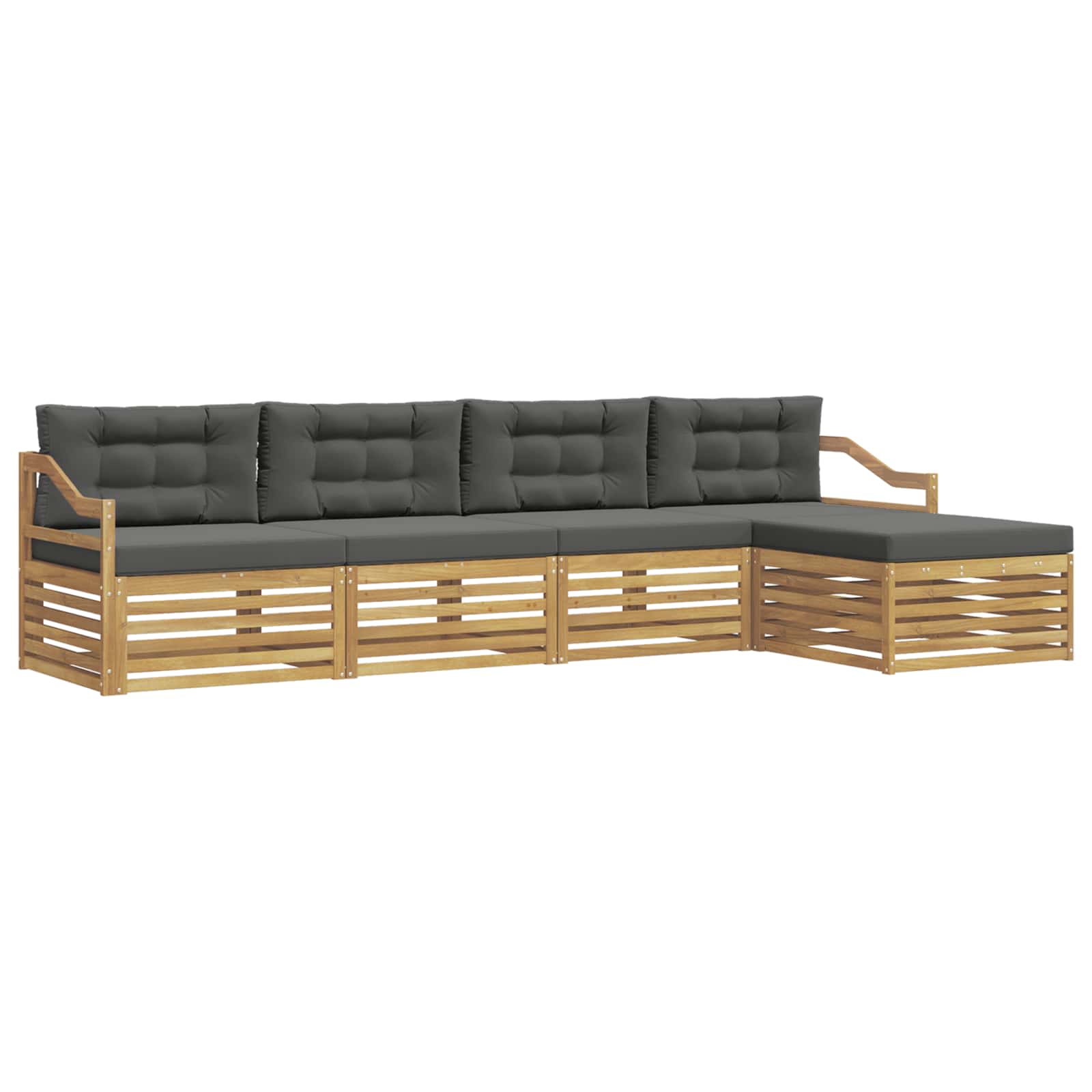 Set vanjskih sofa s jastukom 5 pcs Bijela i antracit Poliester