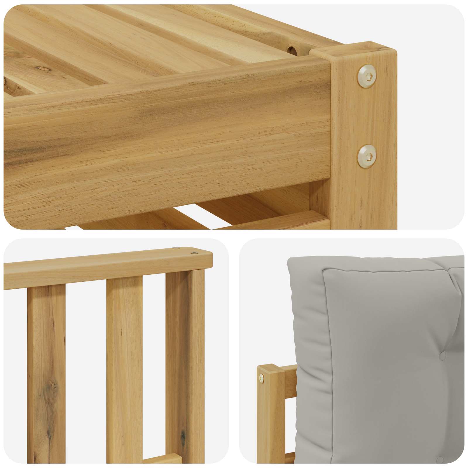 Set vanjskih sofa 7 pcs Bijela i svjetlosiva Poliester