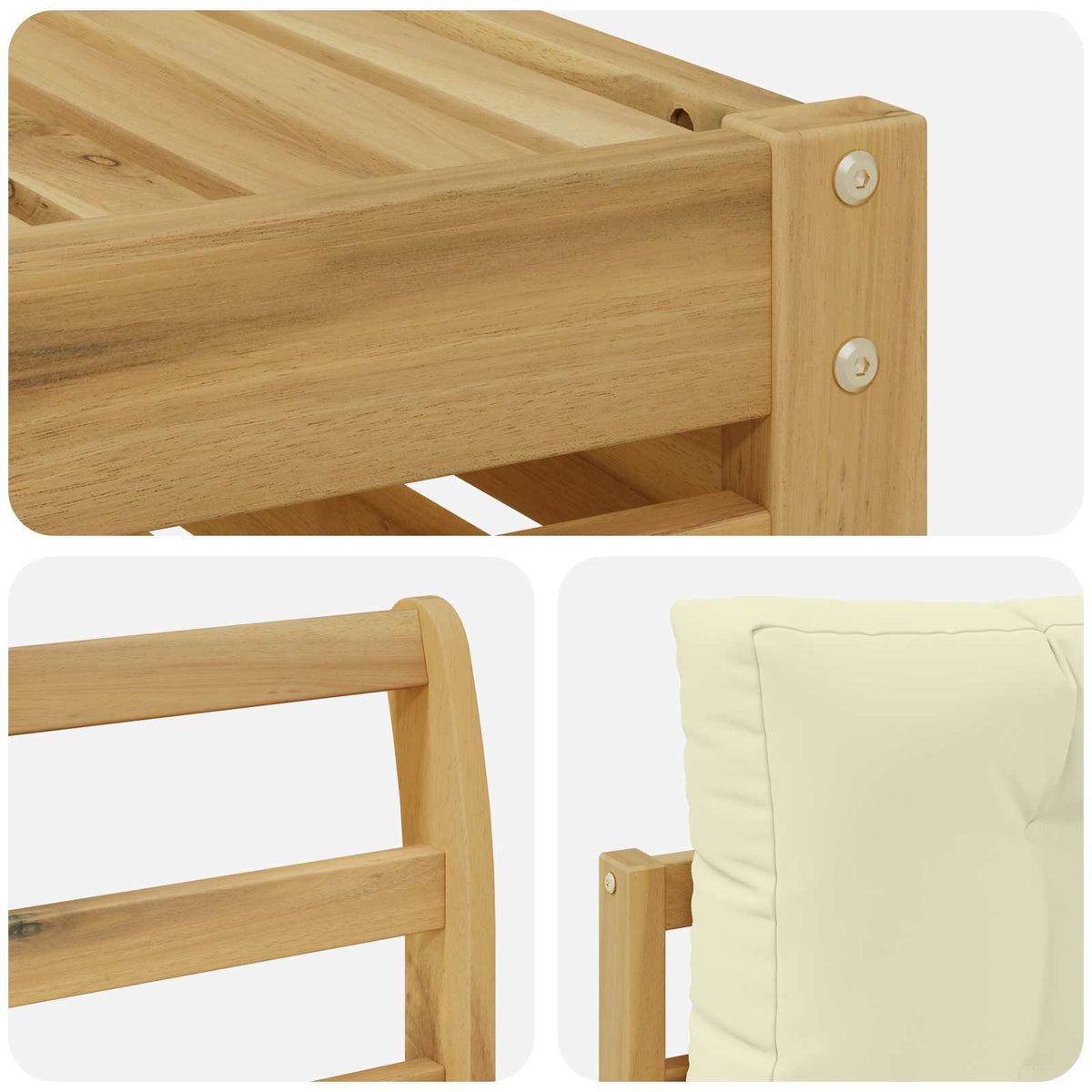 Set vanjskih sofa 6 kom. Bijela i krem Poliester
