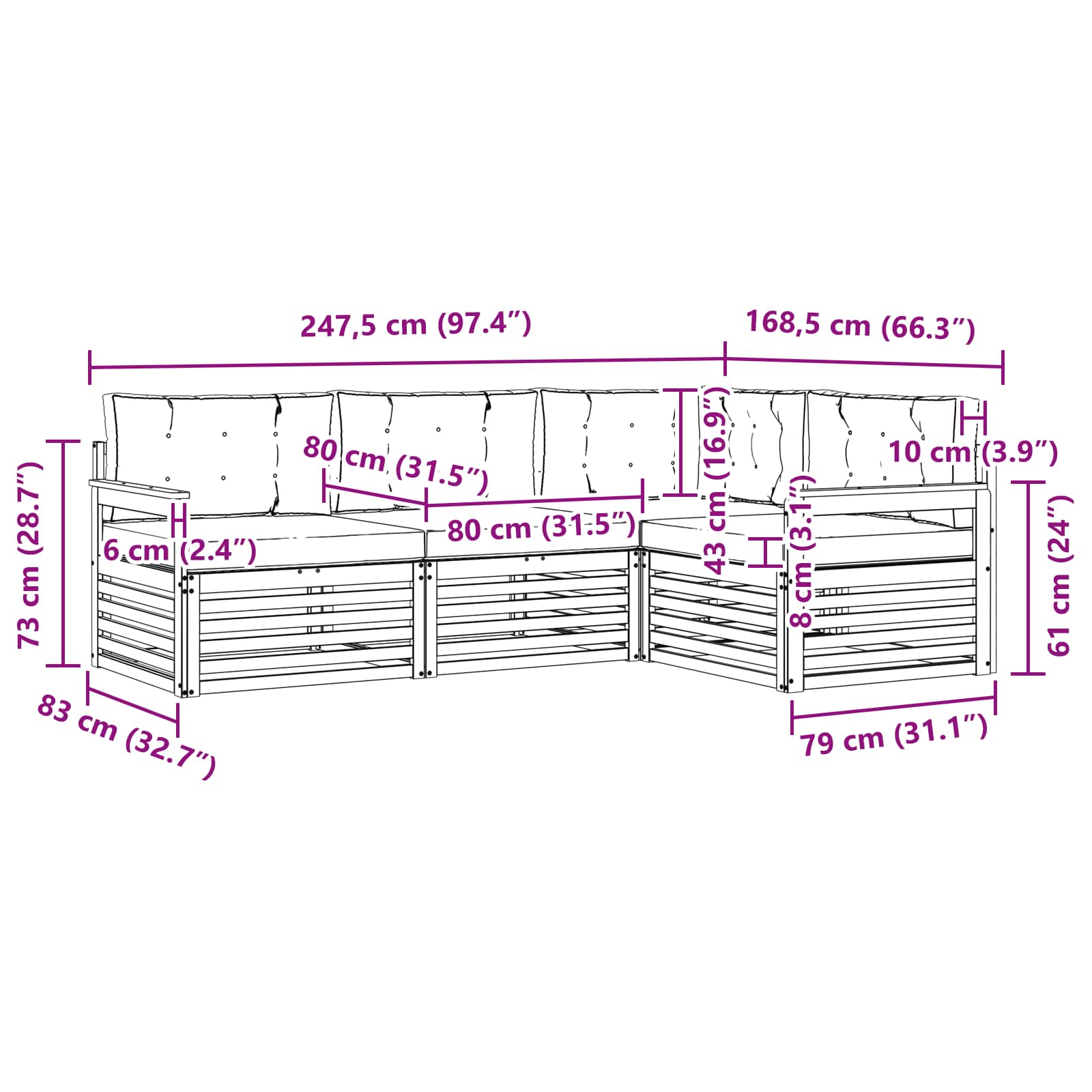 Set vanjskih sofa 5 pcs Bijela i svjetlosiva Poliester