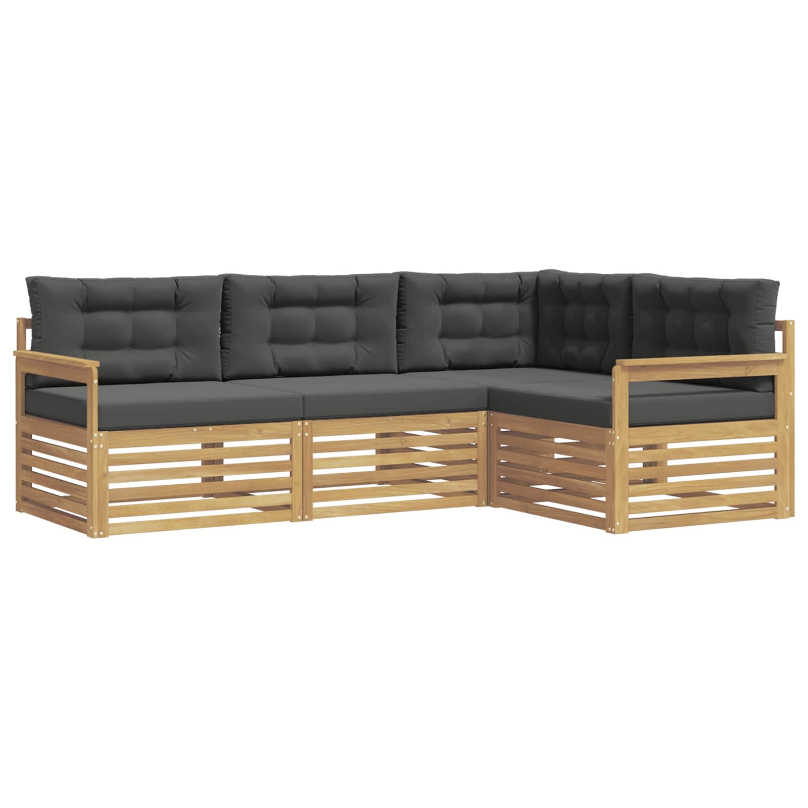 Set vanjskih sofa s jastukom 5 pcs Bijela i antracit Poliester