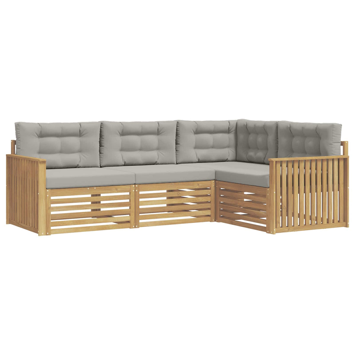 Set vanjskih sofa 4 kom. Bijela i svjetlosiva Poliester