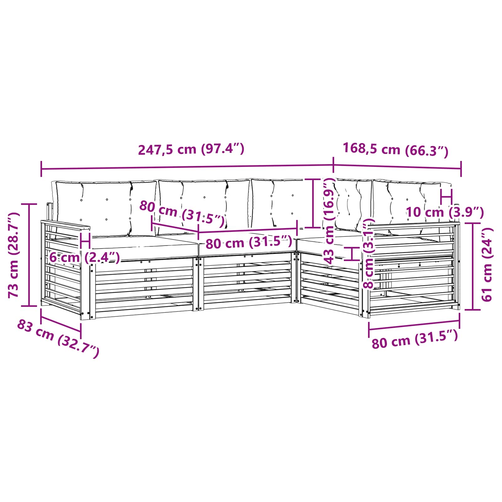 Set vanjskih sofa 5 pcs Bijela i svjetlosiva Poliester