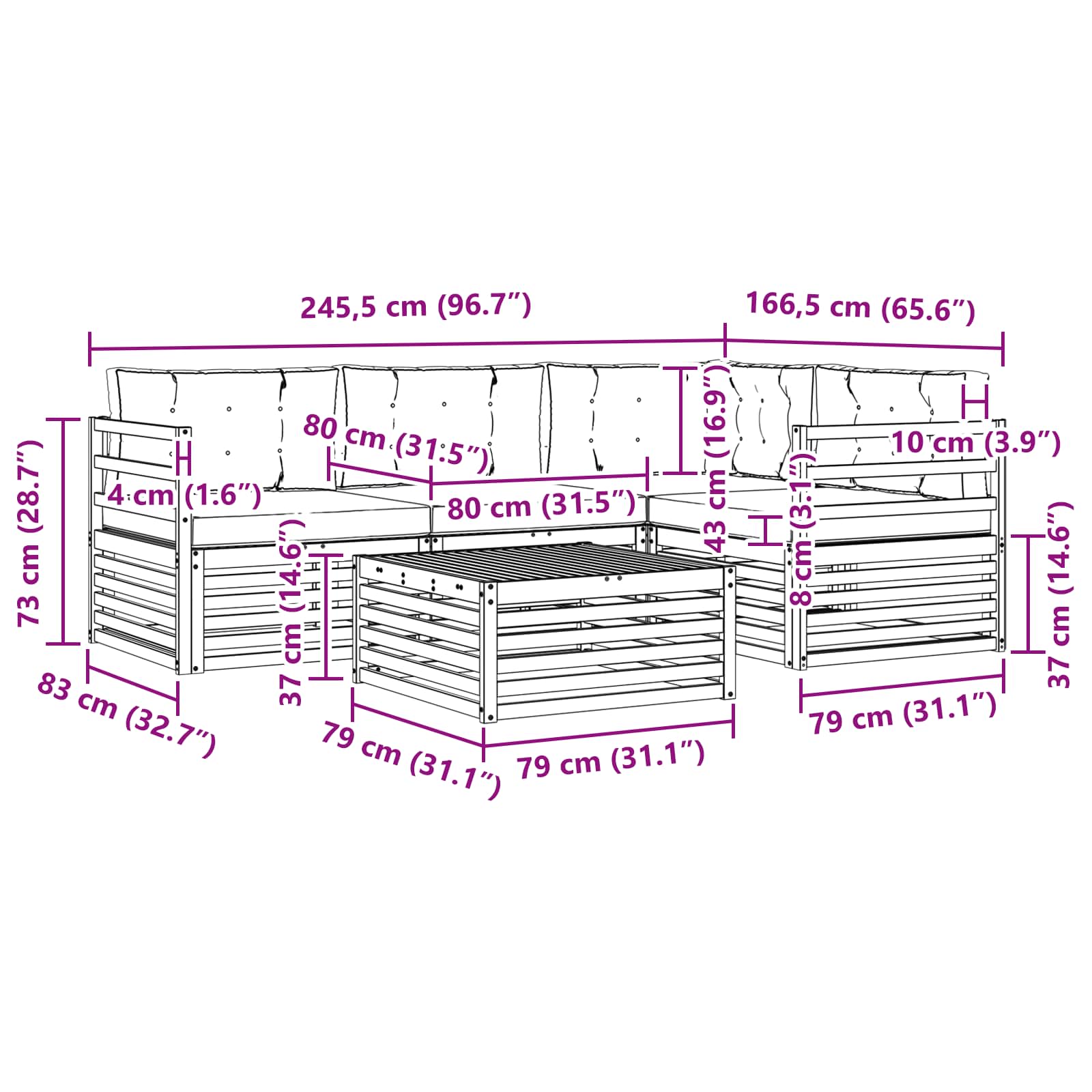 Set vanjskih sofa 5 kom.