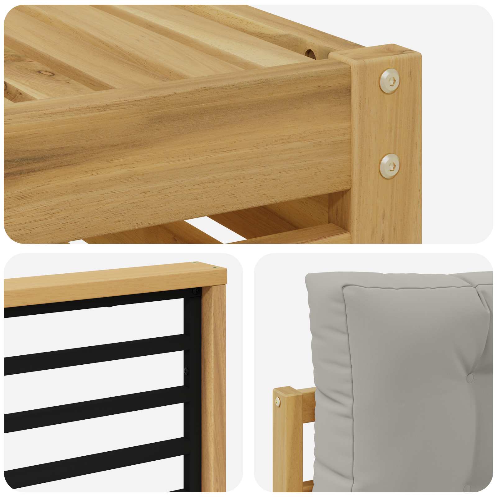 Set vanjskih sofa 6 pcs Bijela i svjetlosiva Poliester