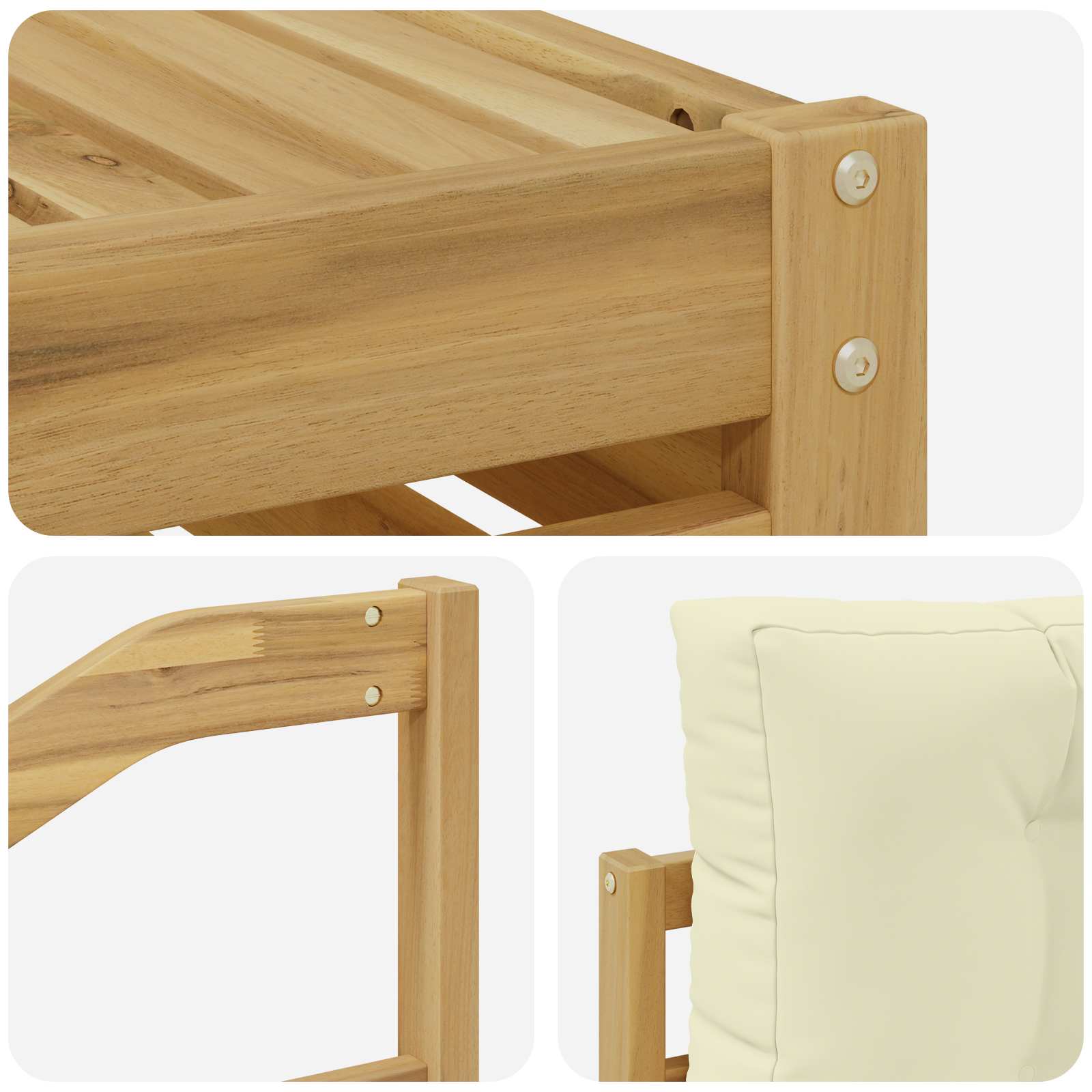 Set vanjskih sofa s jastukom 5 pcs Bijela i krem Poliester