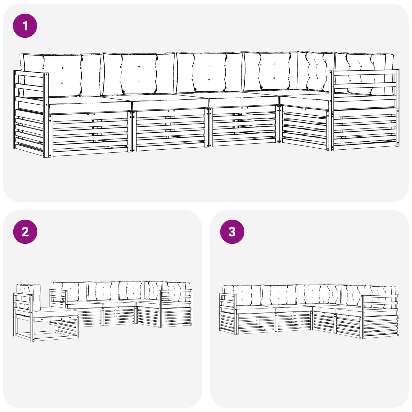 Set vanjskih sofa s jastukom 5 pcs Bijela i antracit Poliester