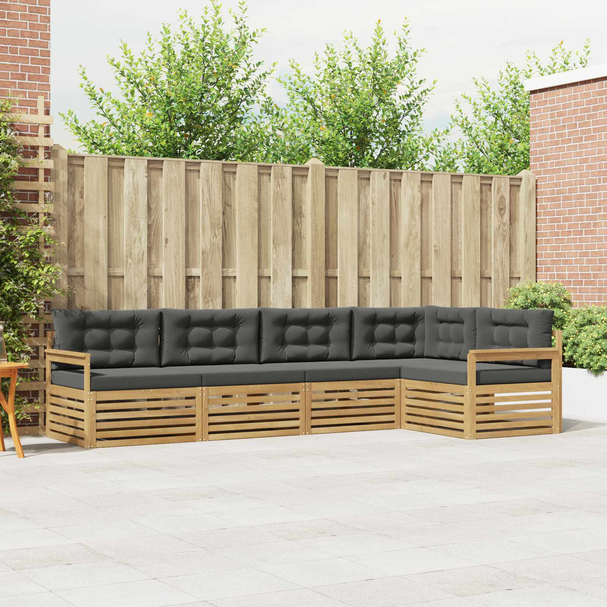 Set vanjskih sofa 6 kom. Bijela i antracit Poliester
